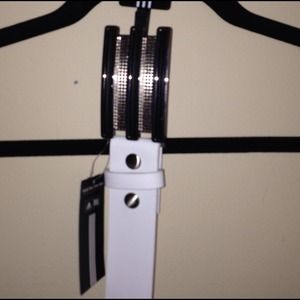 Men's white Adidas belt