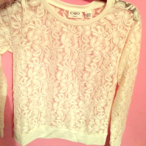 Ivory lace long sleeve shirt
