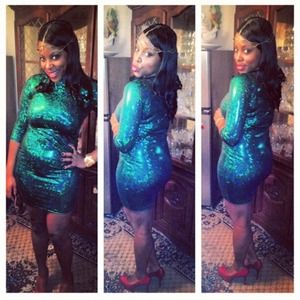 Green Metallic dress
