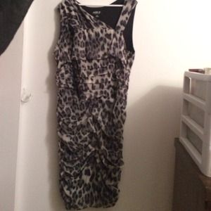 Black, white and grey fitted dress