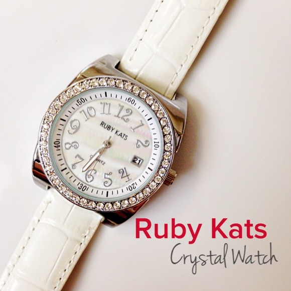 Ruby Kats - Crystal Watch with Mother of Pearl
