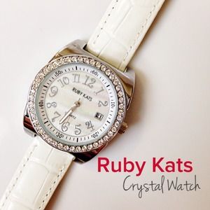 Ruby Kats - Crystal Watch with Mother of Pearl
