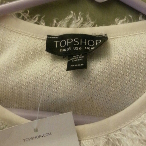 Topshop cream shaggy top - Picture 2 of 2