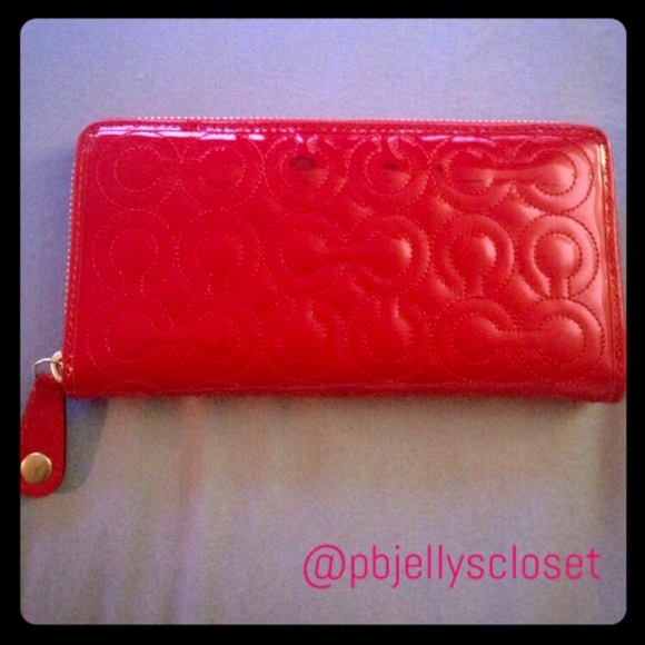 Coach Red Patent Grammercy Wallet