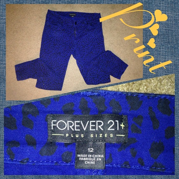 STRETCHY Animal Print Forever 21 Jeans Size 12.