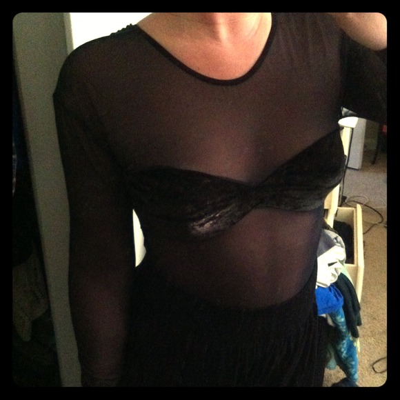 Retro velvet and mesh leotard