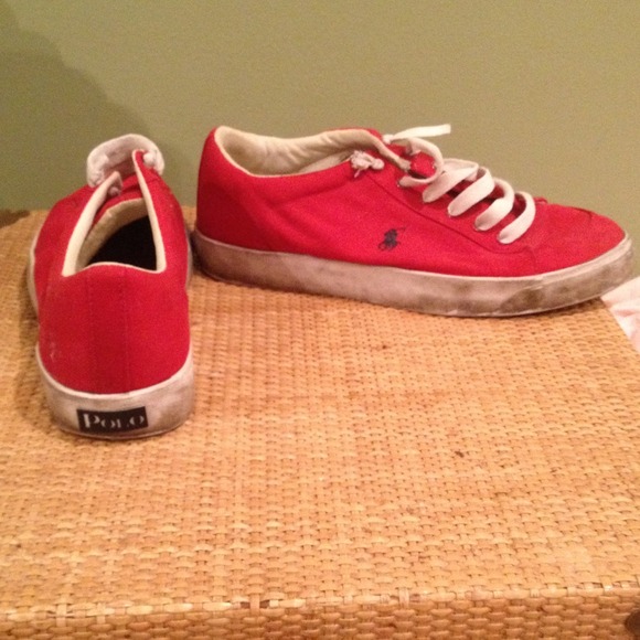 Red polo sneakers