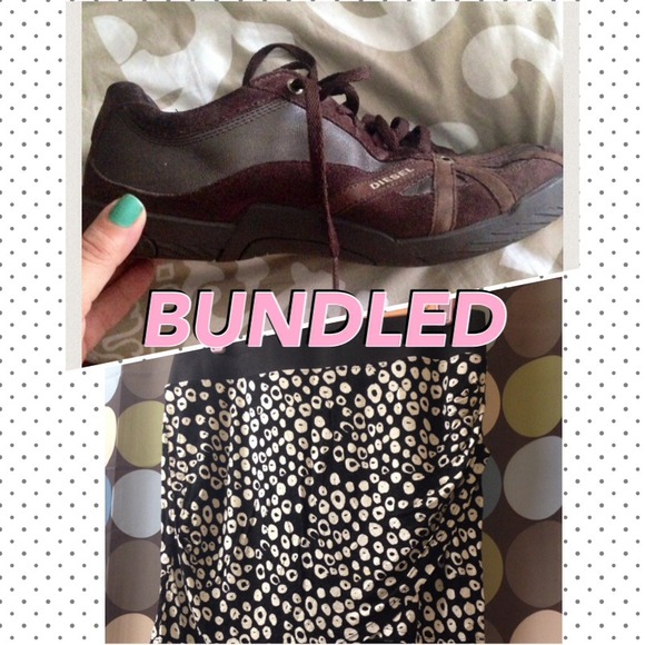 🔖BUNDLED Brown Diesel shoes & skirt🔖