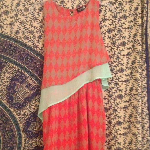 Hana Teal and Orange/Red Sundress
