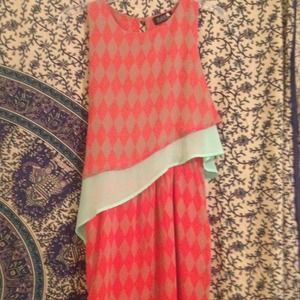 Hana Teal and Orange/Red Sundress