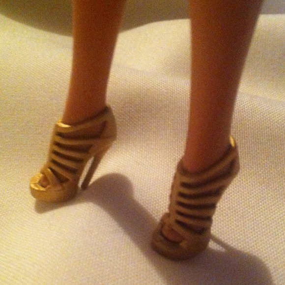 Mattel Barbie Other - Barbie Gold Strap High Heel Shoes for 12" dolls Mattel Barbie Other - Barbie Gold Strap High Heel Shoes for 12" dolls