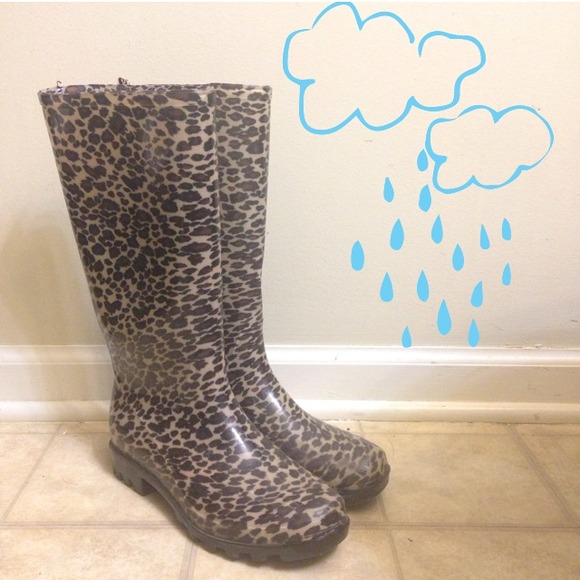 Make an offer! leopard print rain boots!