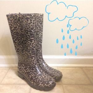 Make an offer! leopard print rain boots!