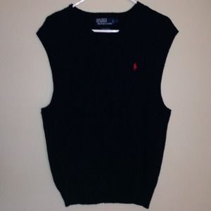 Men's black Polo sweater vest