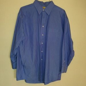 Men's blue button up work shirt