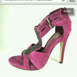 NEW Dolce Vita Celine Magenta suede heels sandals