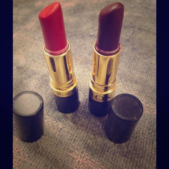 2 Revlon lipsticks- certainly red & black cherry