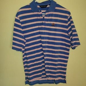 Men's pink and blue rare shirt
