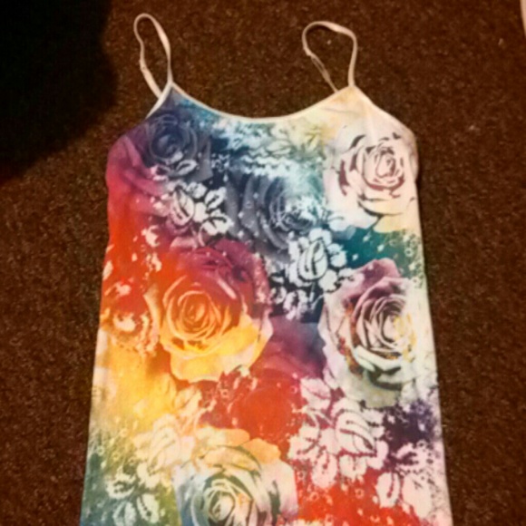 Rainbow rose cami