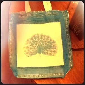 Hand Painted Peacock Bag