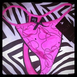 Pink and Black Hearts Thong