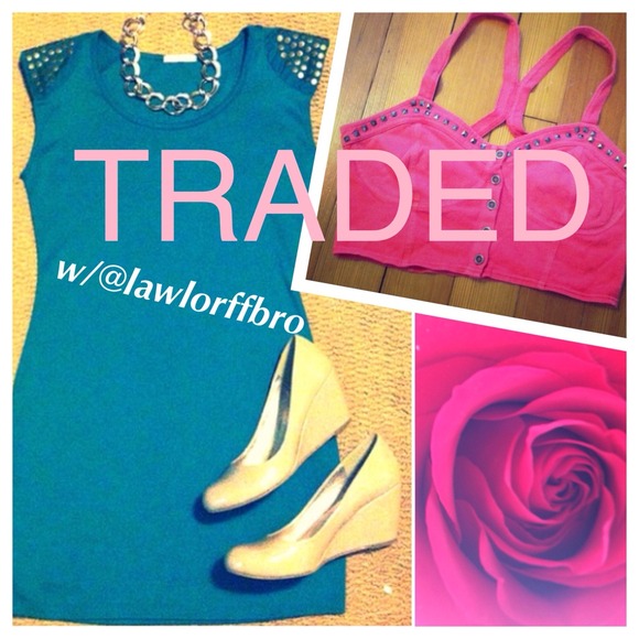 🚫TRADED🚫Teal Body Con Dress with Gold Studs