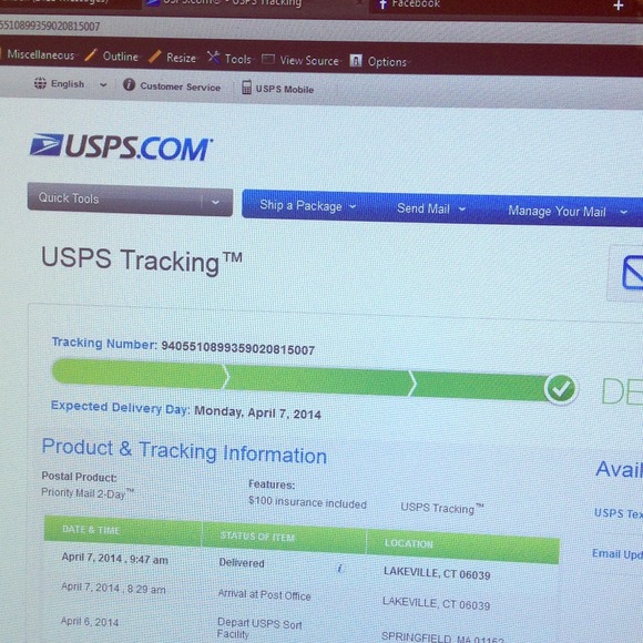 USPS tracking