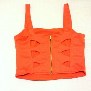 Orange Caged Crop Top