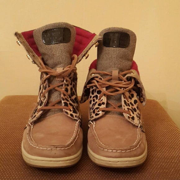 Sperry Hikerfish Linen/Leopard Boots
