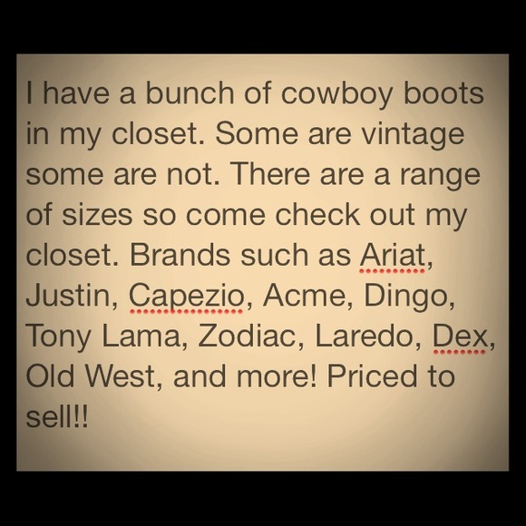 Cowboy cowgirl western boots for sale!