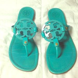 Tory Burch aqua sandals