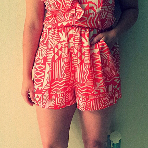 **Red Tribal Romper** - Picture 4 of 4