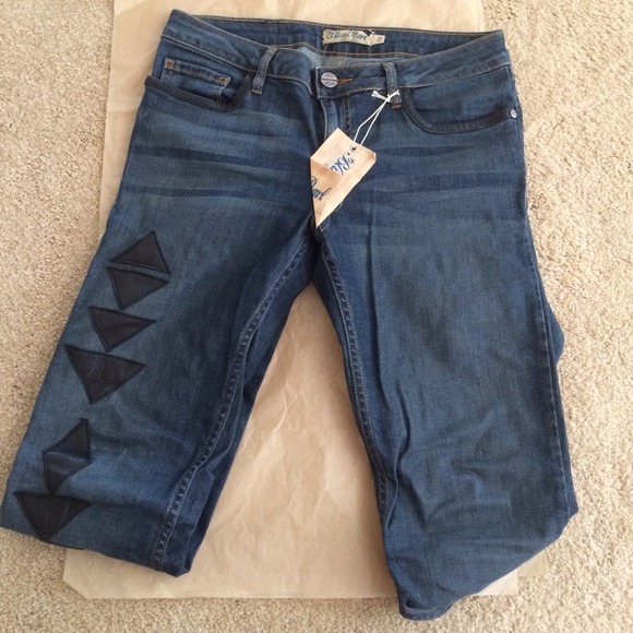 Blue Pearl by Allen Schwartz Leather Patch Skinny - Picture 2 of 4