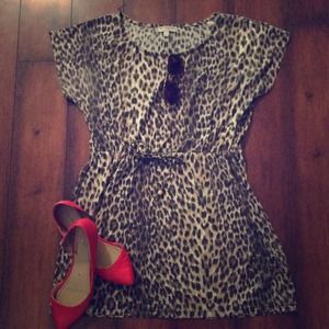 Leopard print mini dress