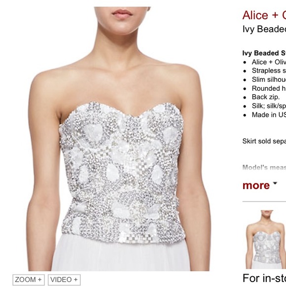 Alice+Olivia white beaded bustier . ⬇️reduced⬇️ - Picture 2 of 4