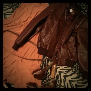 Aigner Leather Bomber Jacket