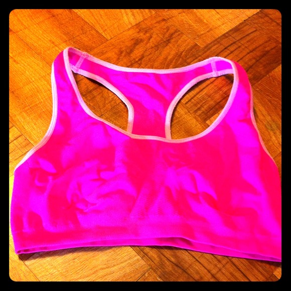 Hot pink sports bra workout top