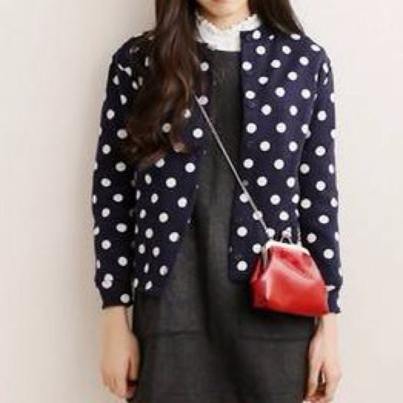 Jackets & Blazers - 🎉HOSTPICK🎉 New Navy Polka Dot two-way jacket