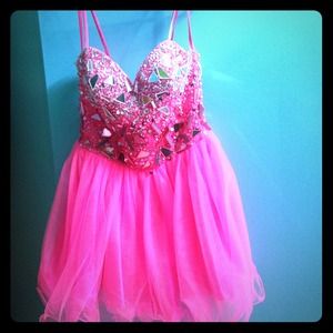 Selling: a hot/pink, short, homecoming/prom dress