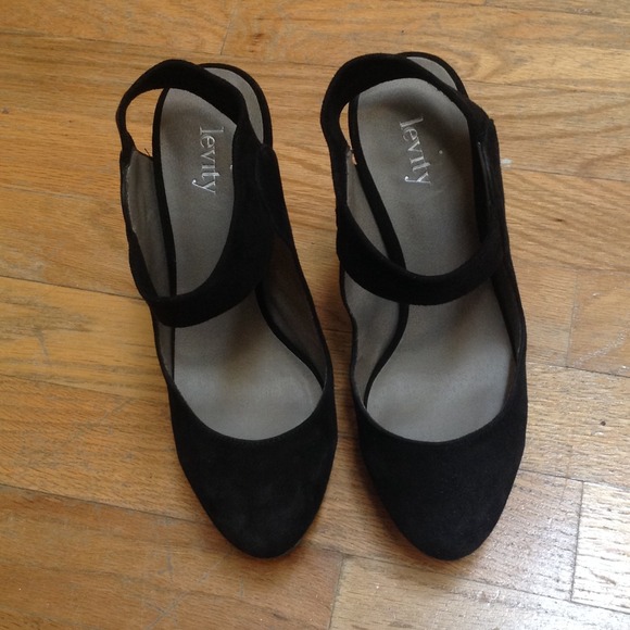 Black suede heels
