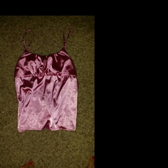 Satiny pink tank top