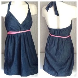 Halter Chambray Dress