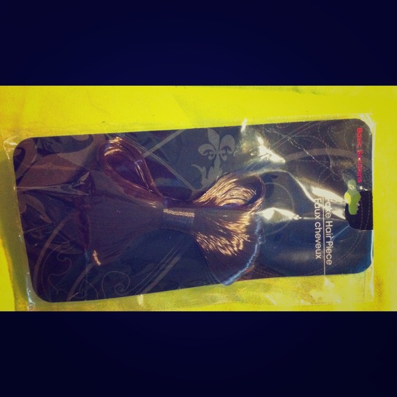 Fake hair piece extensions bow for brunettes