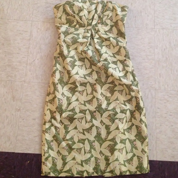 Strapless green print Tracy Reese dress!!
