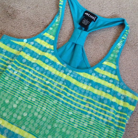 💙💚Sparkly Summer Racerback Tank!!💙💚 - Picture 2 of 3