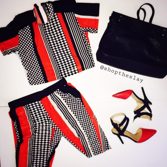 RESERVED Checkered x Stripes Racing coordinatesz