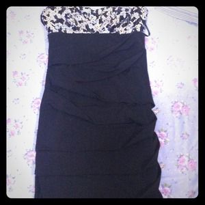 Black and silver sequin dress.