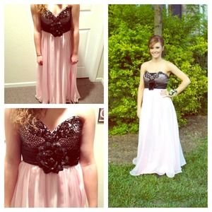 Blush 9348 Long Strapless Prom Dress--pink