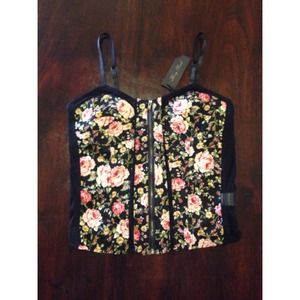 NWT Full Floral Bustier Top