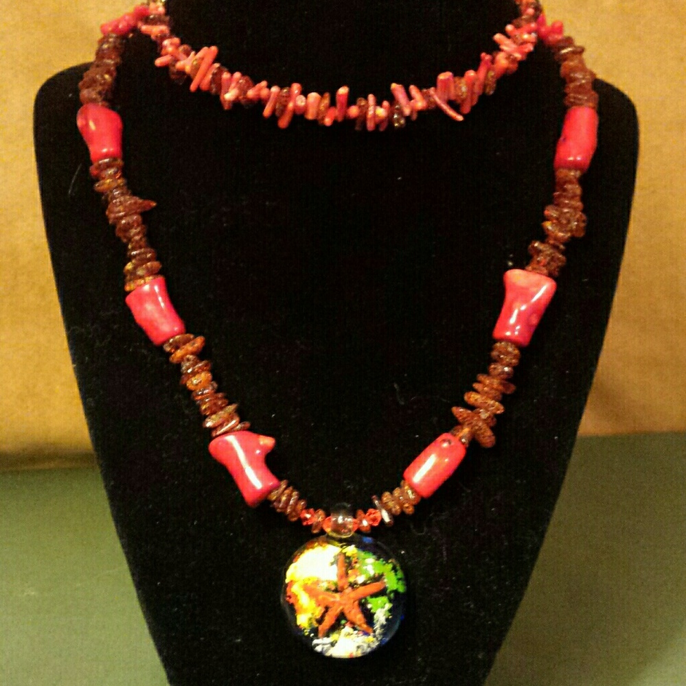 Red Coral Necklace & Bracelet